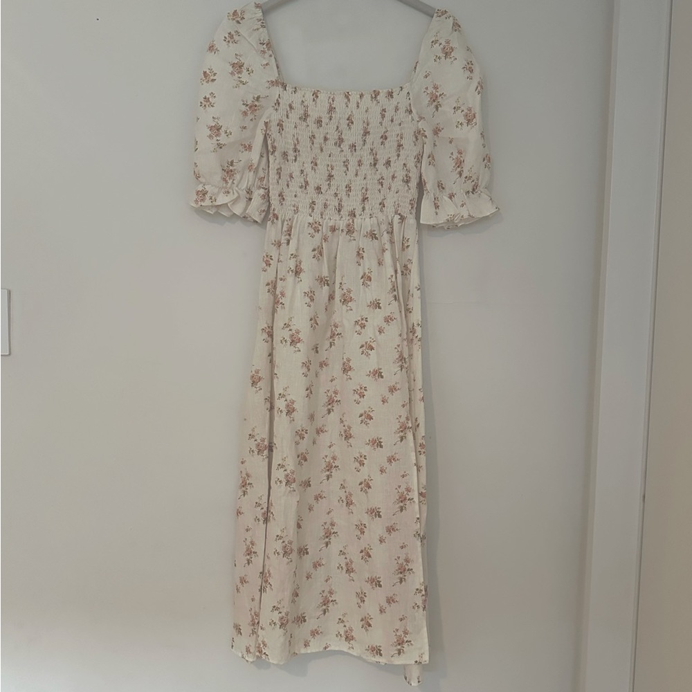 Reformation Floral Linen Dress